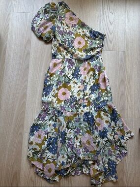 Astr Santorini Dress in Off White Retro Floral